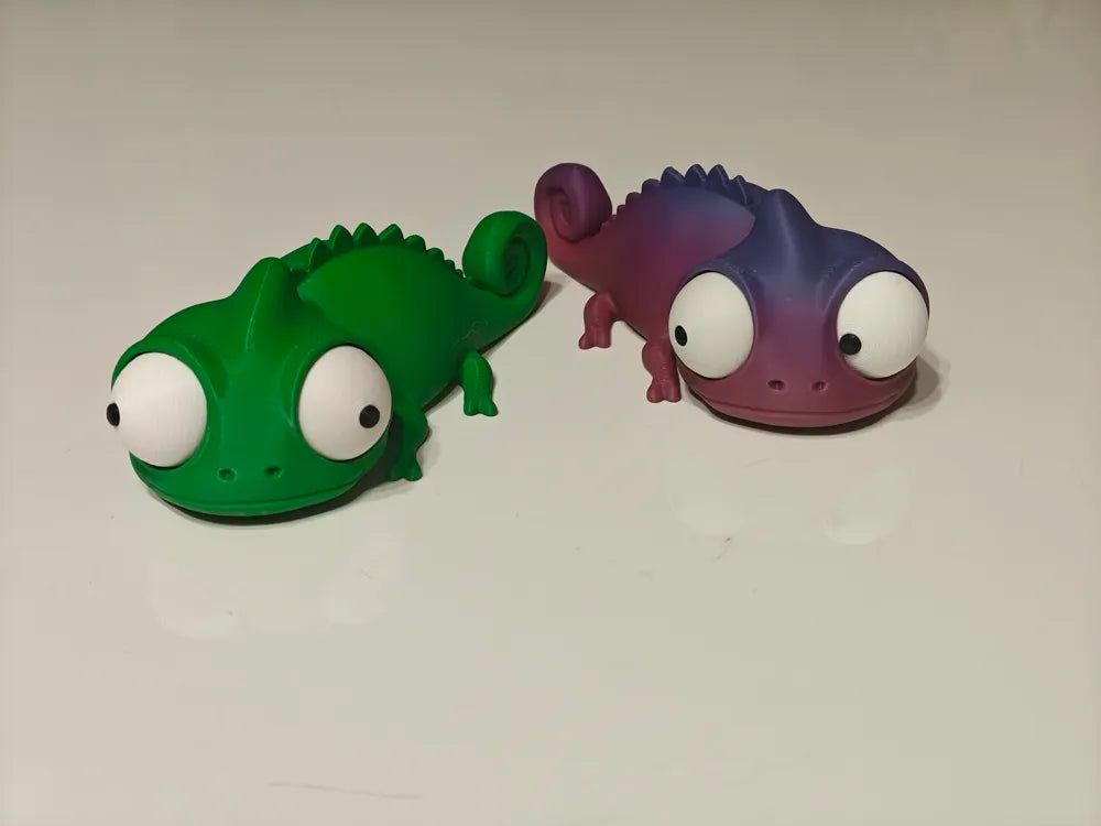 Cameleon Goofy Series - ambele variante verde și violet cu ochi mobili