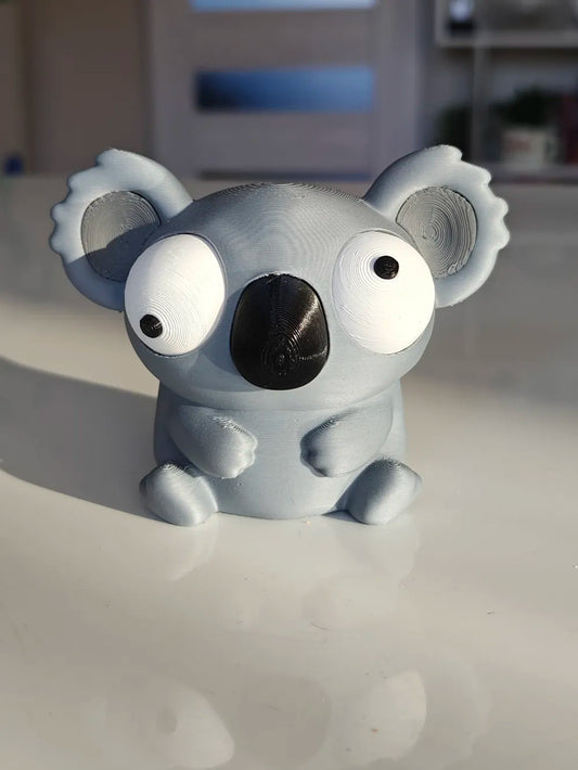 Koala Goofy Series - vedere frontală cu ochi mobili imensi și nas negru mare