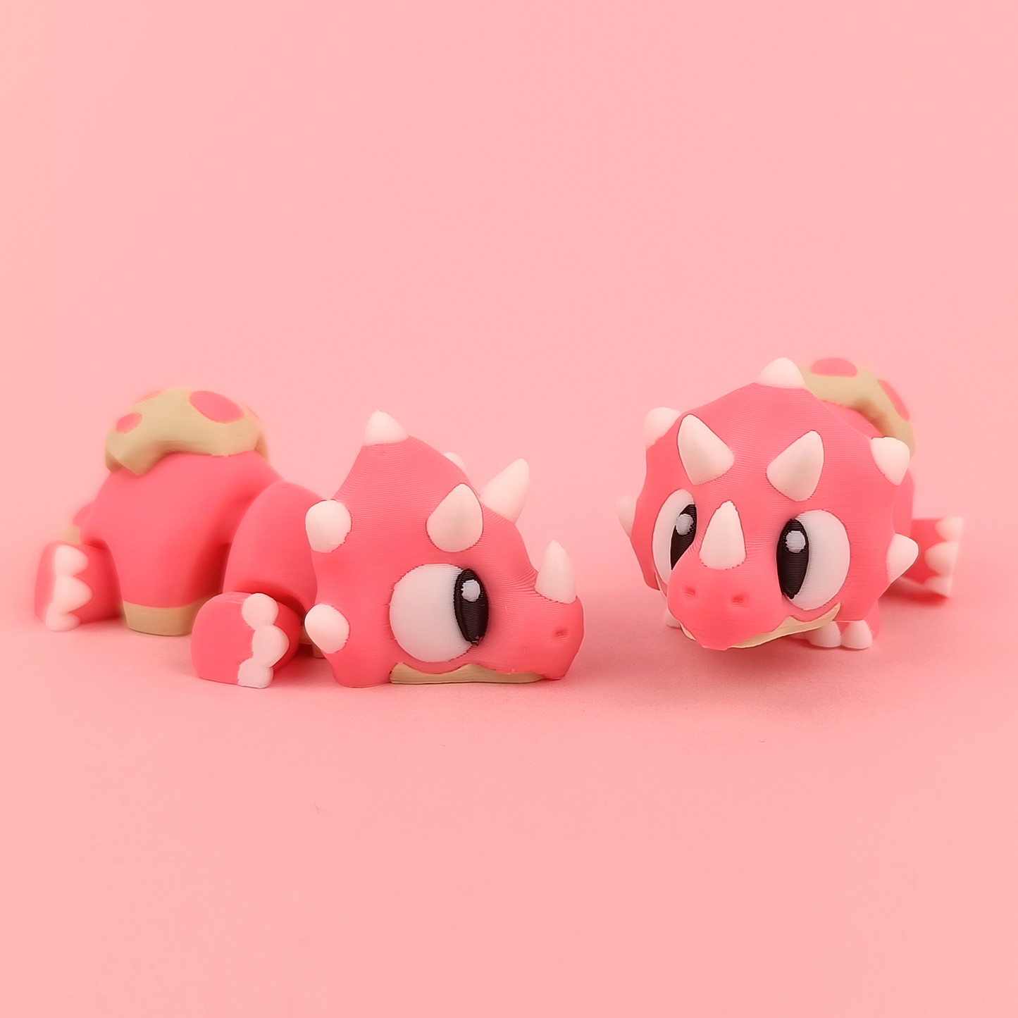 Flexi Baby Triceratops - Figurina 3D Dinozaur Kawaii Roz Articulat