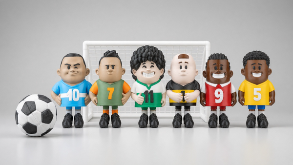 Set Complet 6 Fotbaliști – Figurine Fotbal Interactive Imprimate 3D