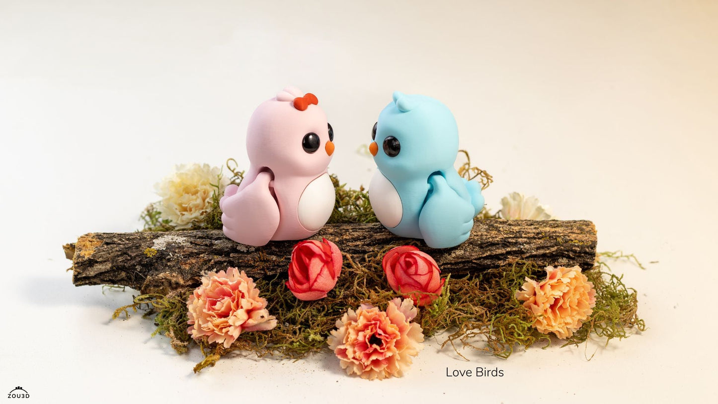 Love Birds - Set Figurine 3D Pasarele Indragostite