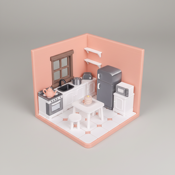 Tiny Kitchen - Dioramă Tiny House Imprimată 3D
