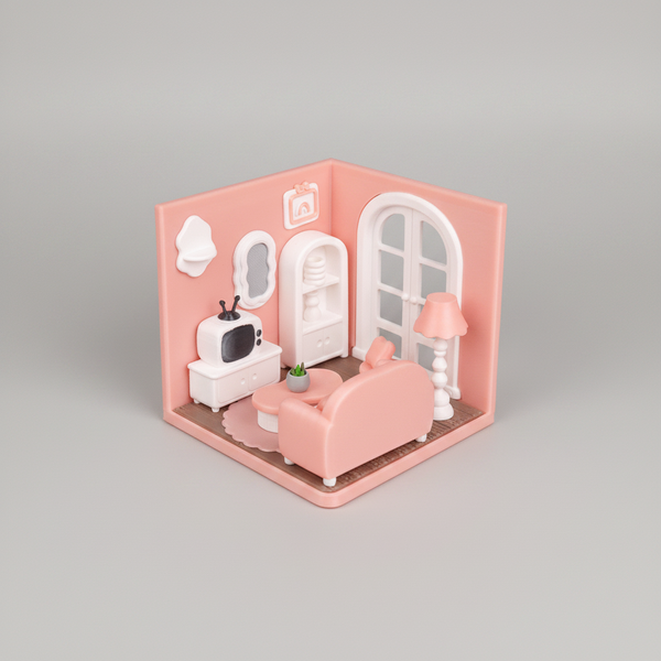 Tiny Living Room - Dioramă Tiny House Imprimată 3D