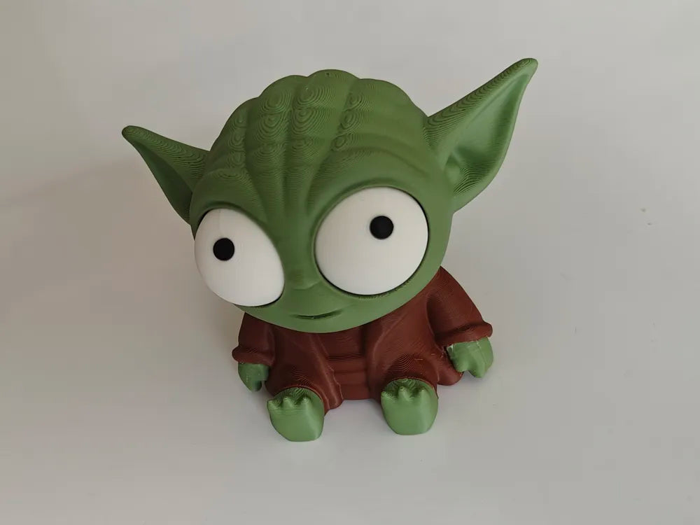 Yoda Goofy Series - vedere frontală pe fundal alb cu ambii ochi mobili