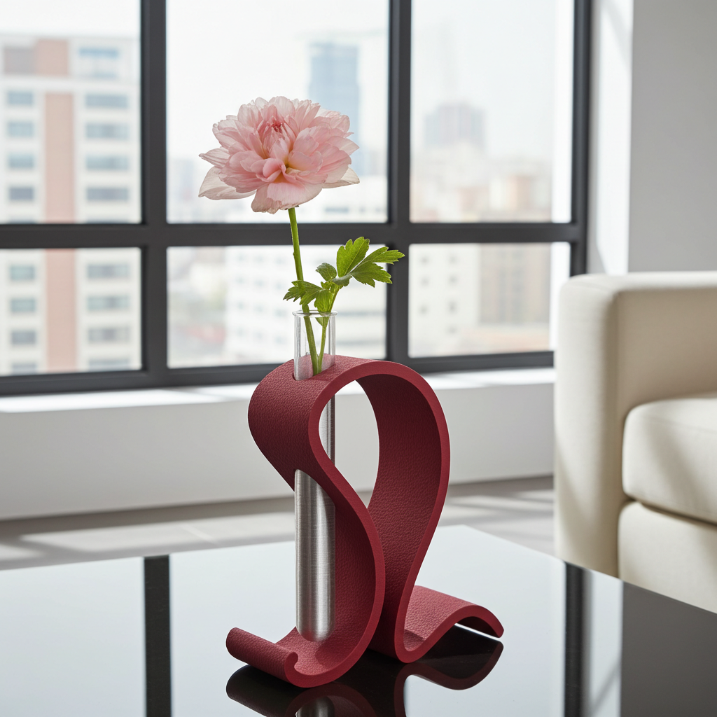 Vaza Loop Essence - Design Minimalist 3D cu Eprubeta Integrata