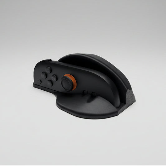 Atașament mouse Joy-Con Nintendo Switch 2 imprimat 3D – vedere frontală cu butoane ABXY și stick portocaliu
