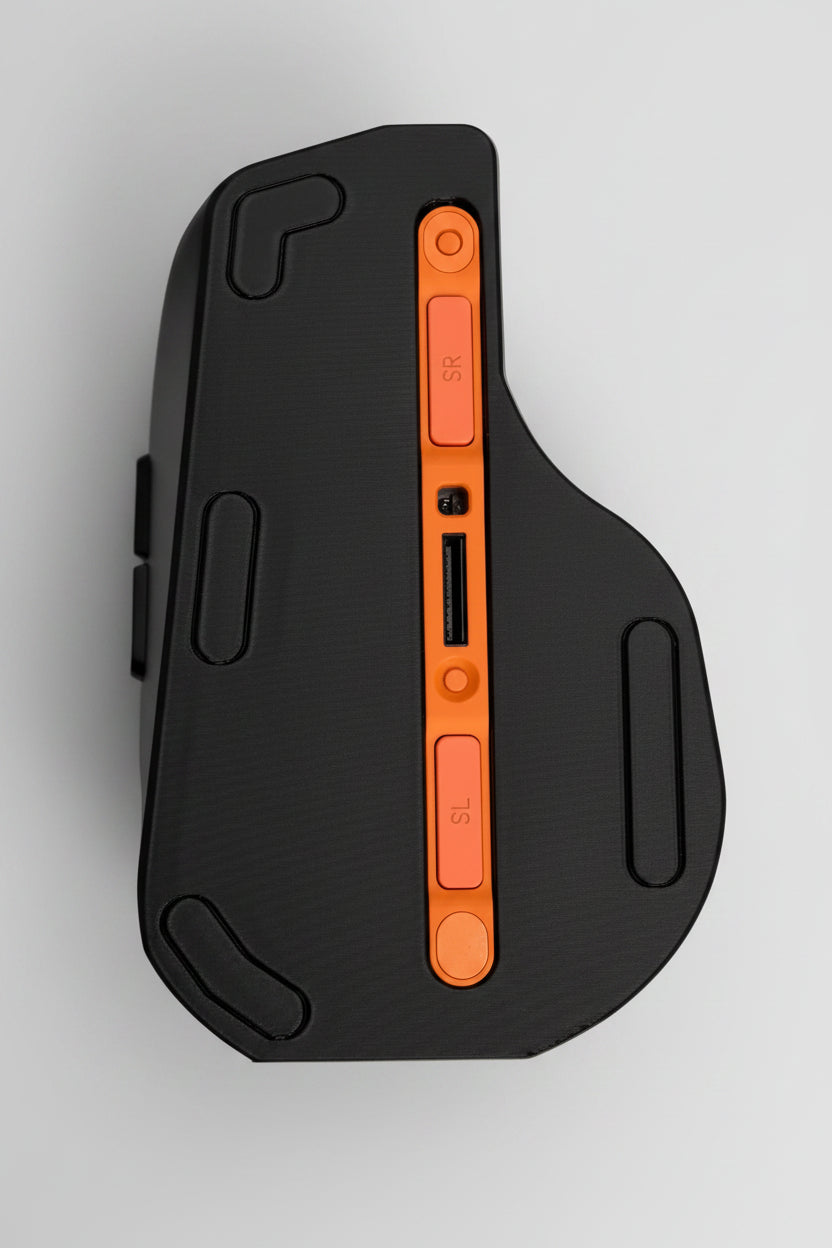 Atașament mouse Joy-Con Nintendo Switch 2 – vedere laterală, design ergonomic tip mouse