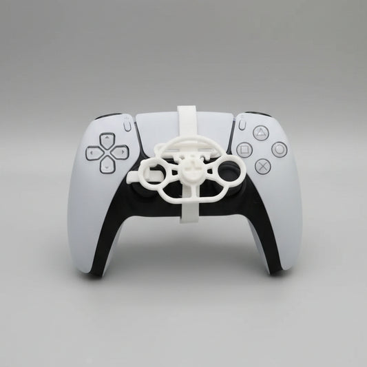 Mini volan atașament stick PS5 DualSense – vedere laterală stânga, design ergonomic cu spițe