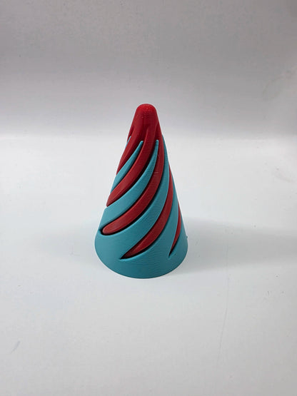 Fidget Spiral roșu-turcoaz