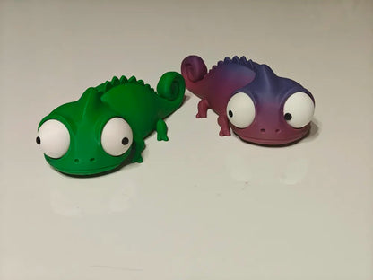 Cameleon Goofy Series - ambele variante verde și violet cu ochi mobili