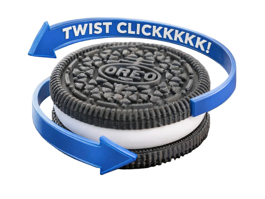 Clicker Rotativ Oreo 3D - stiva multipla de clickere, vedere frontala