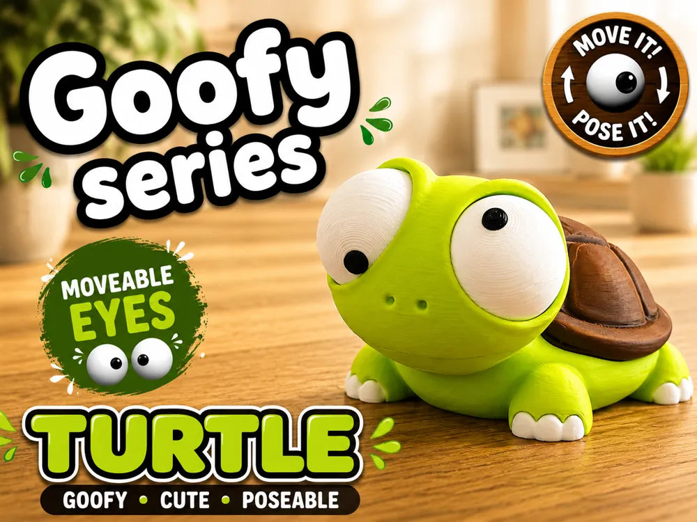 Țestoasă Goofy Series - poster promoțional TURTLE Goofy Cute Poseable Moveable Eyes Move it Pose it