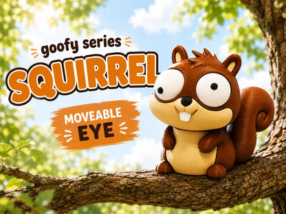 Veveriță Goofy Series - poster promoțional SQUIRREL Moveable Eye pe creangă de copac