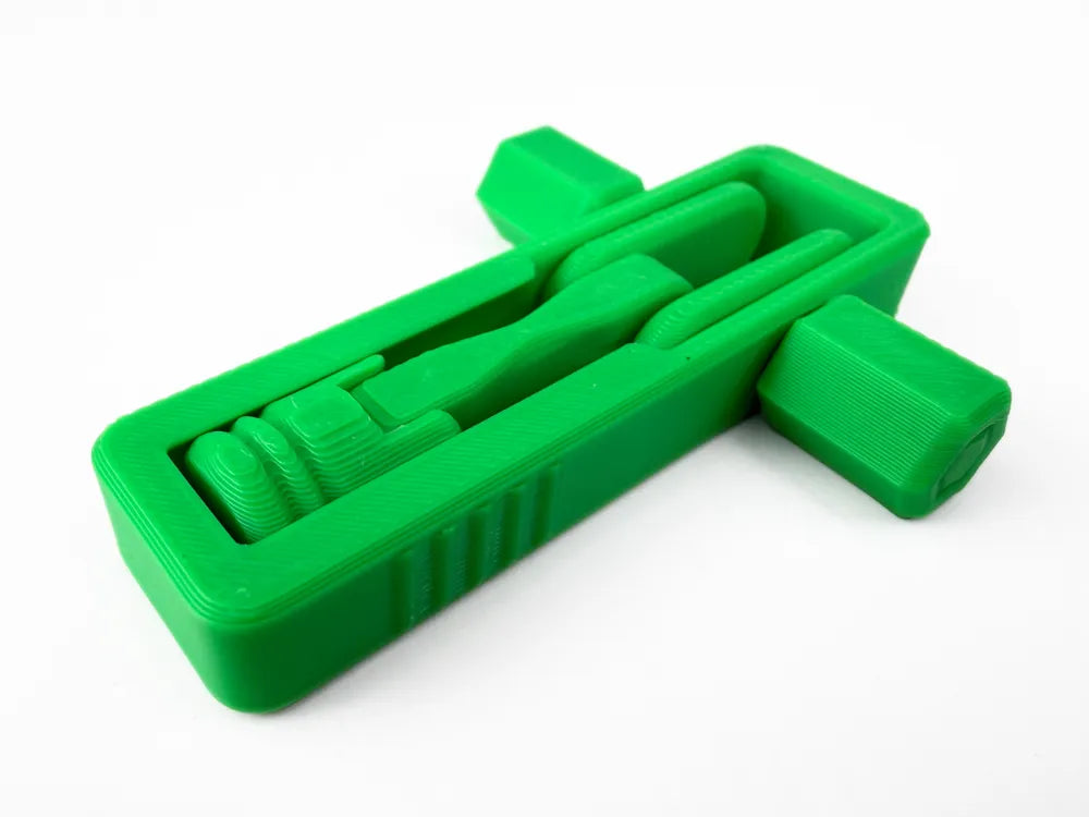 Ultimate Piston Fidget 3D - vedere de sus cu pistonul in pozitie retrasa, verde