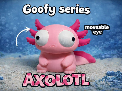 Axolotl Roz Goofy Series - poster promoțional cu ochi mobili articulați