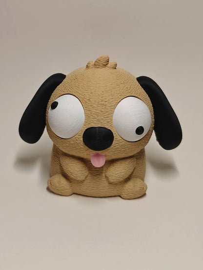 Câine Goofy Series - vedere frontală cu ochi mobili și limțuță roz