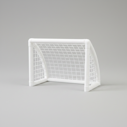 Poartă de fotbal mini – imprimată 3D albă cu fileu