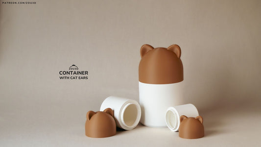 Container with Cat Ears - Recipient 3D Decorativ