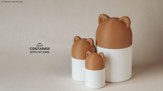 Container with Cat Ears - Recipient 3D Decorativ
