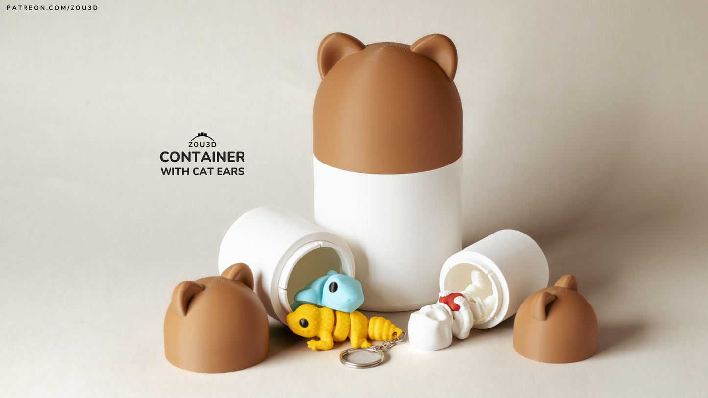 Container with Cat Ears - Recipient 3D Decorativ