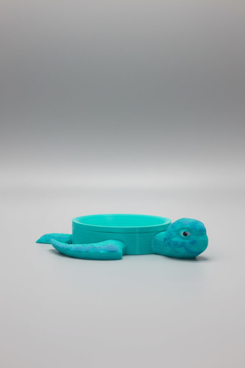 Turtle Soap Dish vedere laterală cu săpun