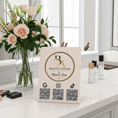 Stand Recenzii Personalizat – 2D sau 3D cu Logo