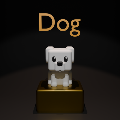 Cubic Dog – Figurină 3D Imprimată | Breloc