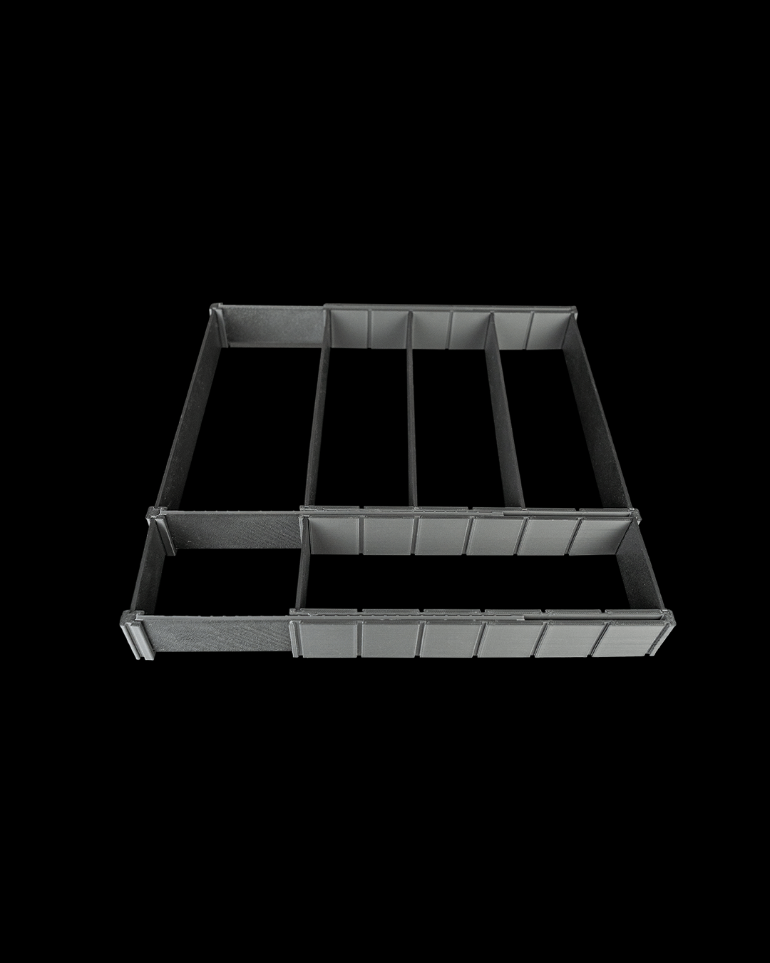 Organizator tacâmuri extensibil - vedere frontală gri deschis