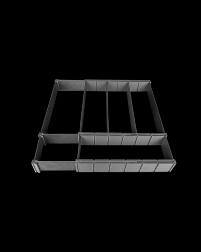 Organizator tacâmuri extensibil - vedere frontală gri deschis