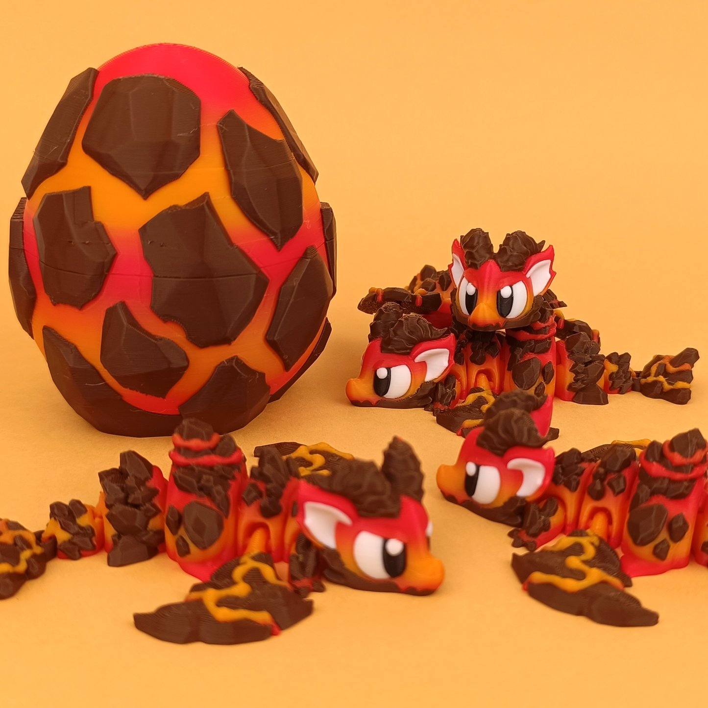 Lava Dragon Egg - Set 3D Dragon Articulat cu Ou