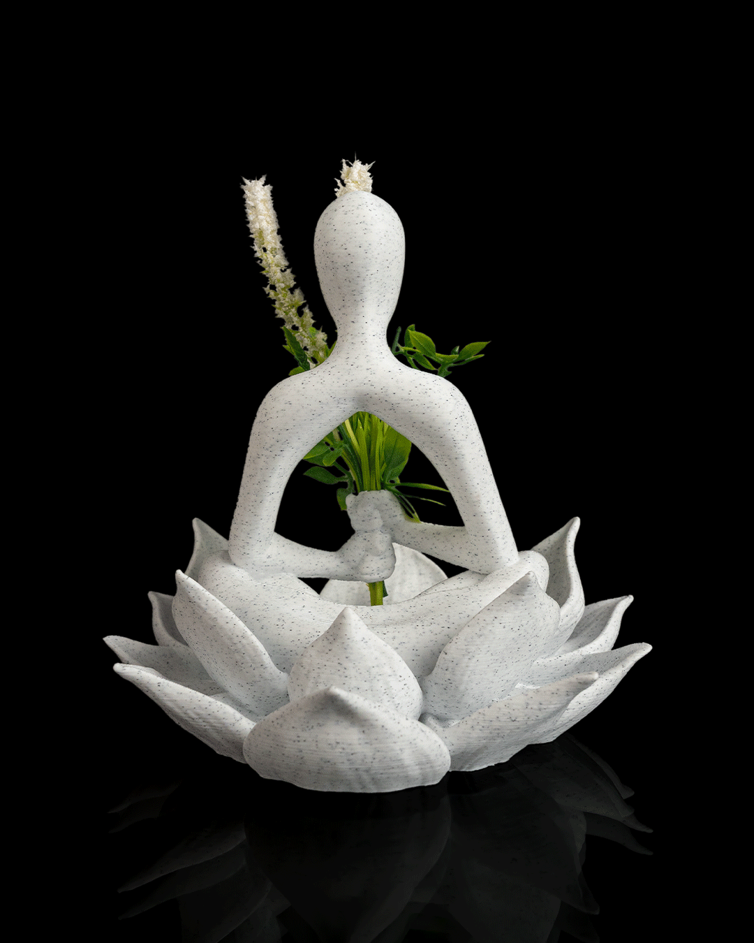 Lotus Keeper Planter – figură fără flori, vedere frontală