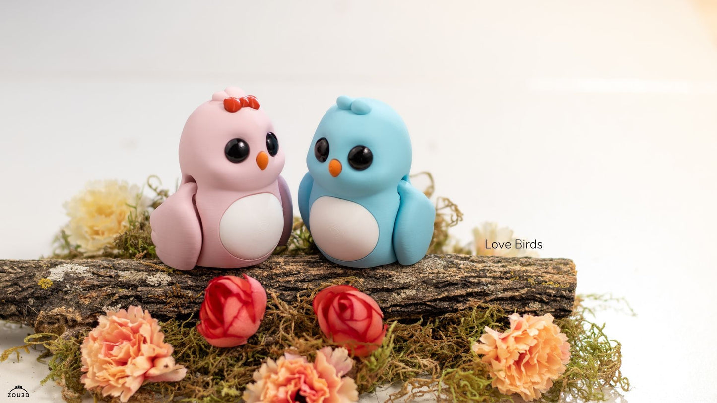 Love Birds - Set Figurine 3D Pasarele Indragostite