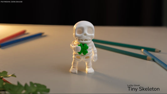 Lucky Clover Tiny Skeleton - Figurina 3D