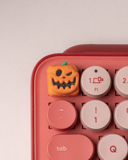 Pumpkeycap - tastă mecanică Halloween dovleac 3D, vedere față