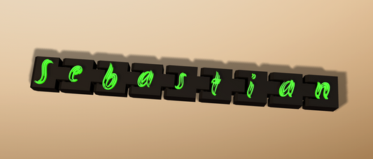 Breloc Articulat Personalizat cu Nume – Imprimat 3D cu Font, Culoare și Design la Alegere