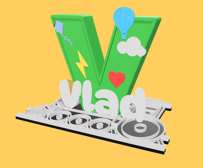 Literă 3D Personalizată – Decorațiune Imprimată 3D cu Temă la Alegere