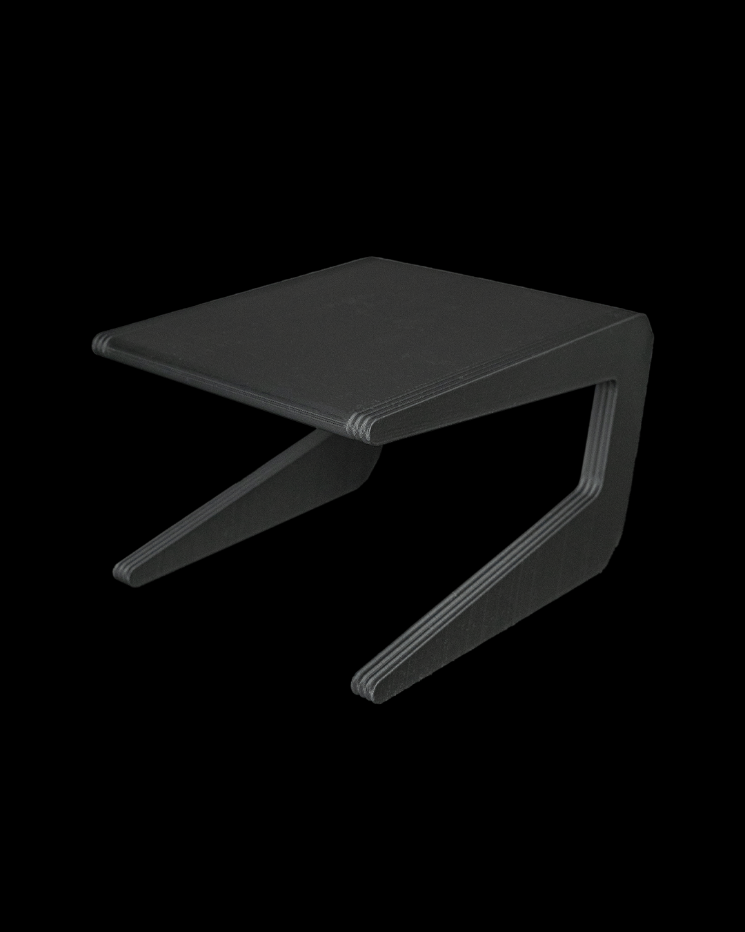 Raft stivuibil bucătărie - render 3D vedere laterală negru