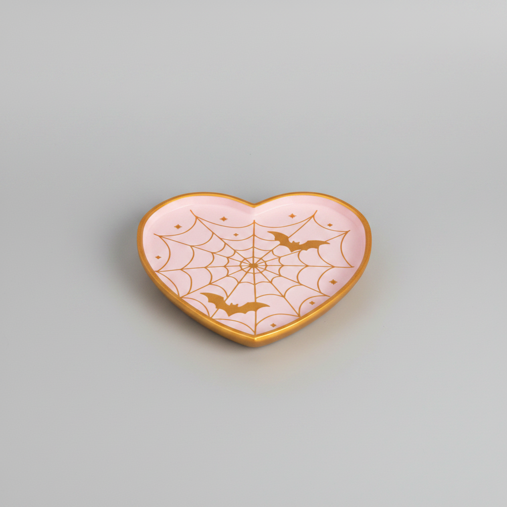 Spiderweb Heart Trinket Dish față