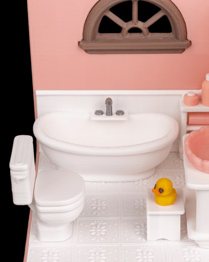 Tiny Bathroom - detaliu cosmetice și robinet