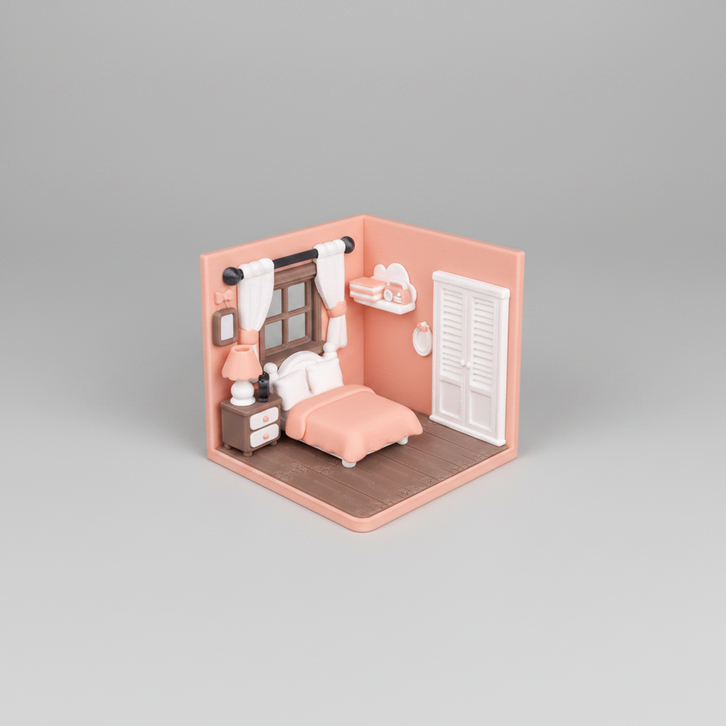 Tiny Bedroom - Dioramă Tiny House Imprimată 3D