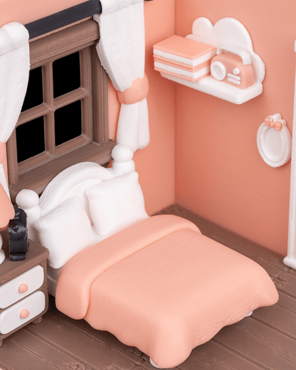 Tiny Bedroom - detaliu raft-nor, radio și ramiă foto