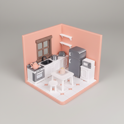 Tiny Kitchen - Dioramă Tiny House Imprimată 3D