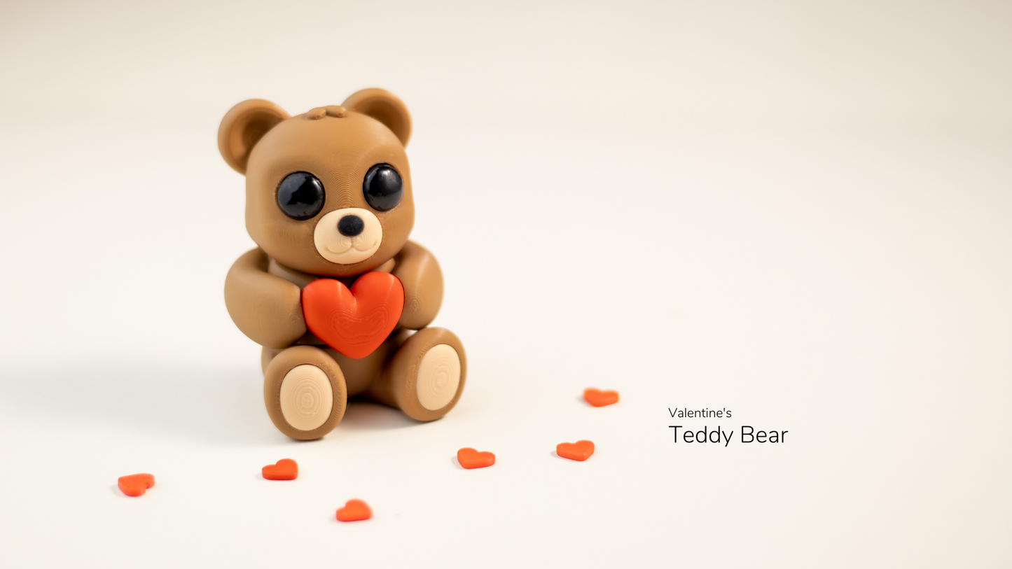 Valentine's Teddy Bear - Figurina 3D Ursulet Kawaii
