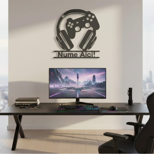 Decoratiune Gaming Perete cu Nume Personalizabil