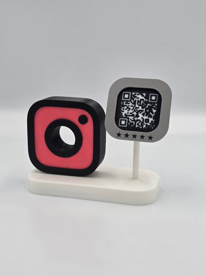 Stand Review Social Media cu QR Code – Google, Instagram, TikTok