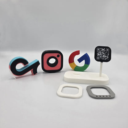 Stand Review Social Media cu QR Code – Google, Instagram, TikTok
