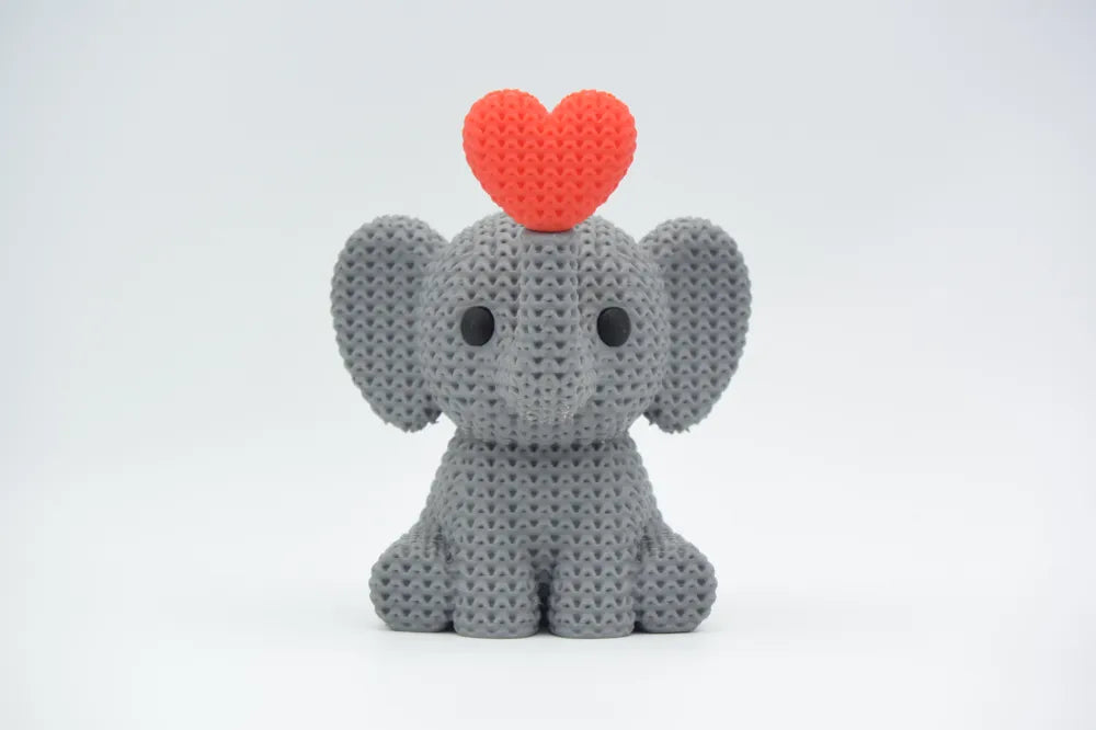 Elefant cu Inimioare Crochet Pets – vedere față