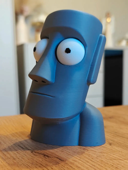 Moai Goofy Series - vedere laterală cu un ochi mobil