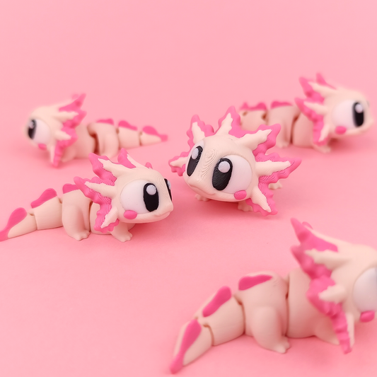 Flexi Axolotl - Figurina 3D Axolotl Kawaii Articulat