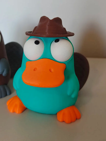 Ornitorinc Goofy Series - ambele variante maro și turcoaz alături